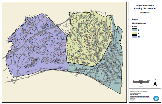 Map Of The East & West Ends Of Alexandria